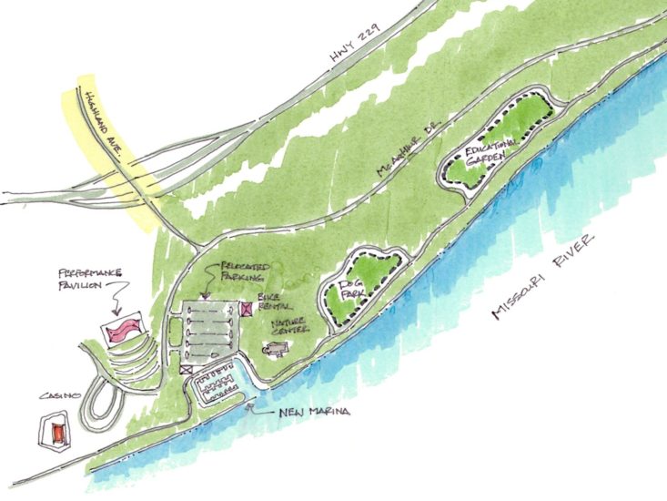 Conceptual plan for the Hannibal Riverfront