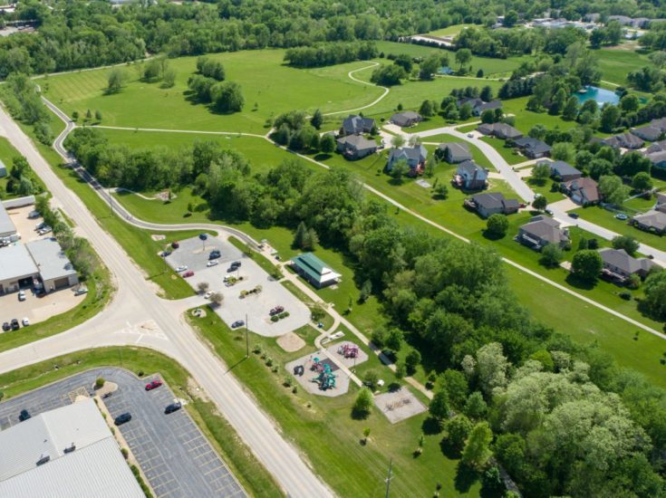 Aerial view of Bob Mays Park