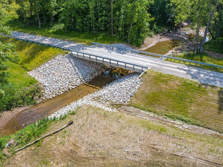 A bridge running over a creek