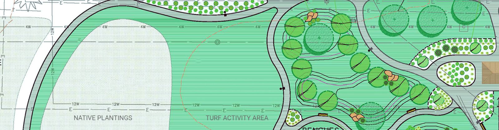 A portion of a park's master plan