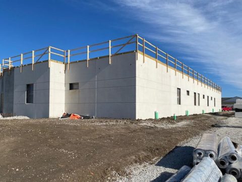 Precast panels after setting